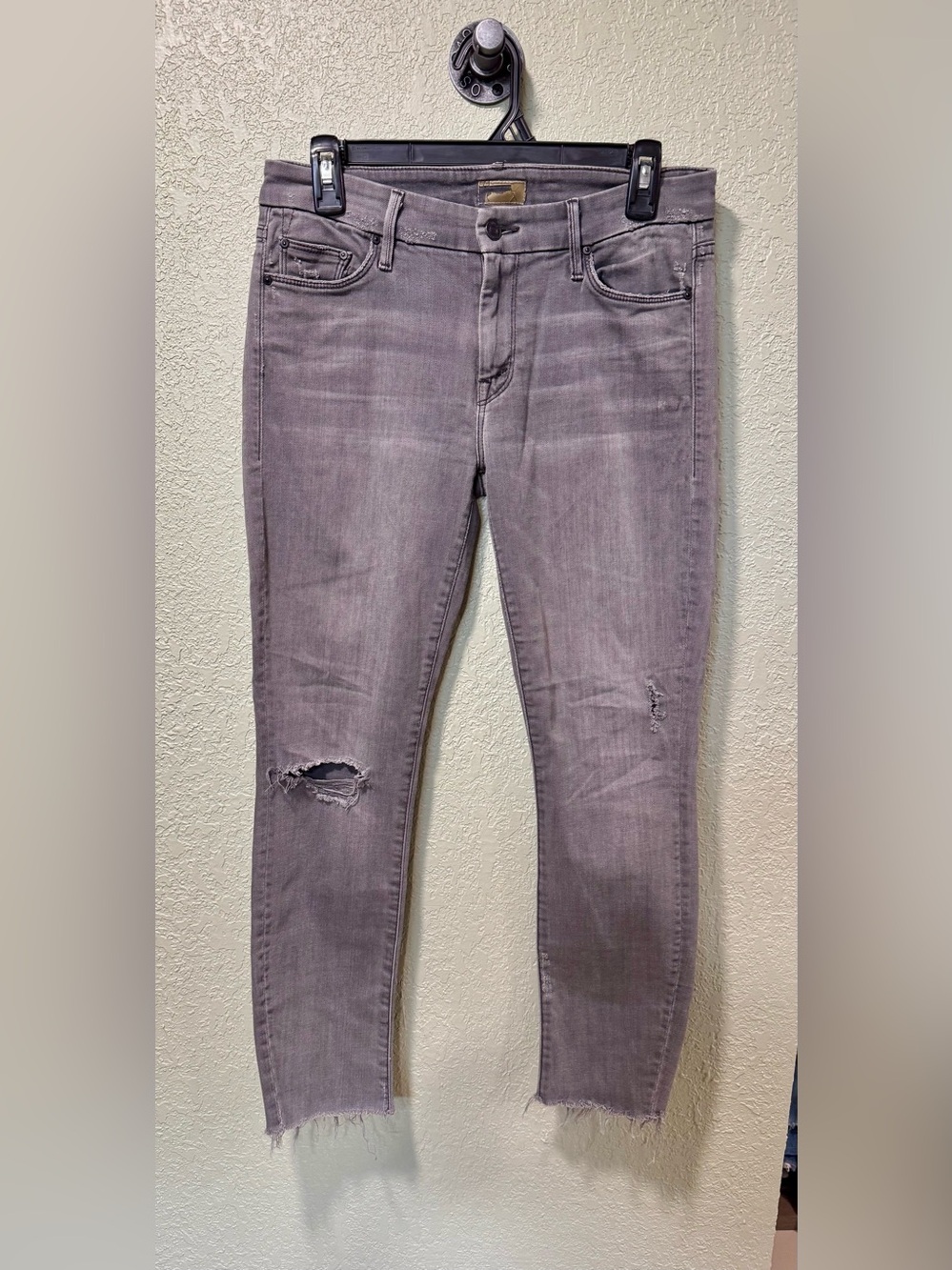 MOTHER Skinny Jeans in Gray Wash 28